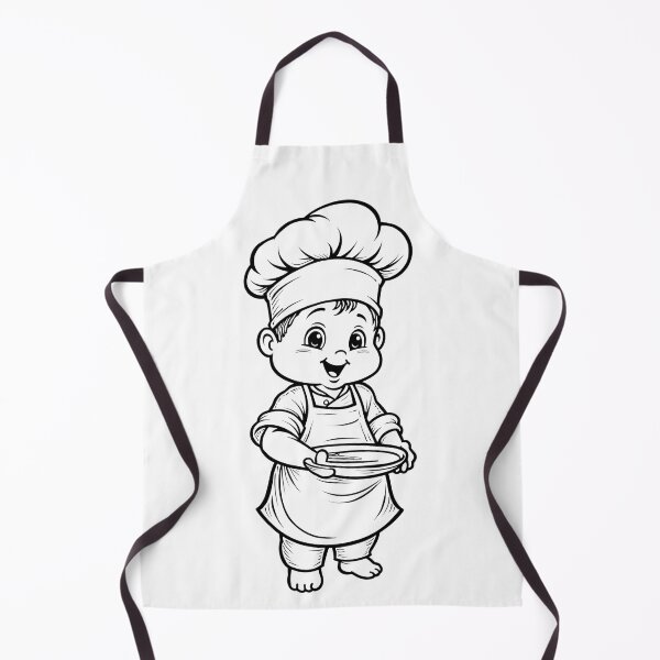 Item preview, Baby Chef Line Art Tattoo Flash designed and sold by Qubivibe.