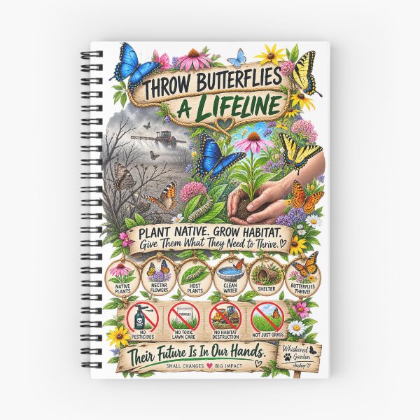 Item preview, Throw Butterflies a Lifeline...Plant Native, Grow Habitat designed and sold by Whiskered Garden Studio.