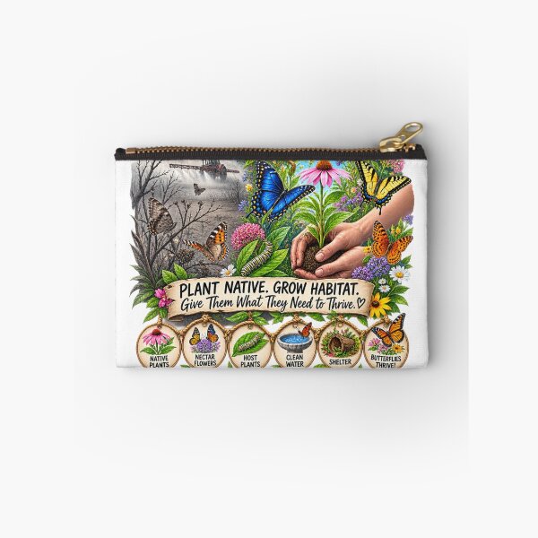 Item preview, Throw Butterflies a Lifeline...Plant Native, Grow Habitat designed and sold by Whiskered Garden Studio.