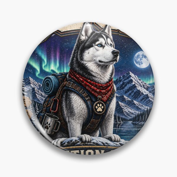 Item preview, Siberian Husky Northern Expedition Vintage Wilderness Adventure designed and sold by TeeVibeHaus.