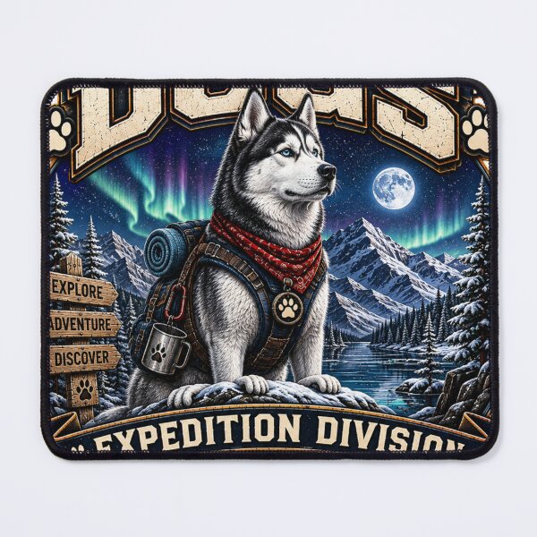 Item preview, Siberian Husky Northern Expedition Vintage Wilderness Adventure designed and sold by TeeVibeHaus.