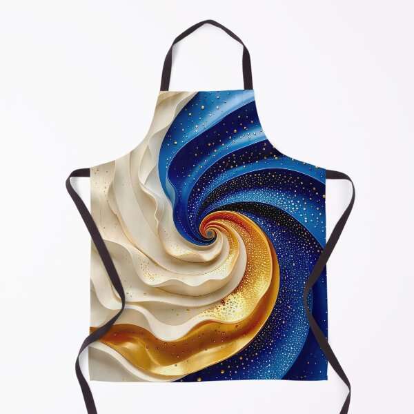 Item preview, Swirling Abstract Design in Blue Gold and White designed and sold by Vicky Brago-Mitchell®.