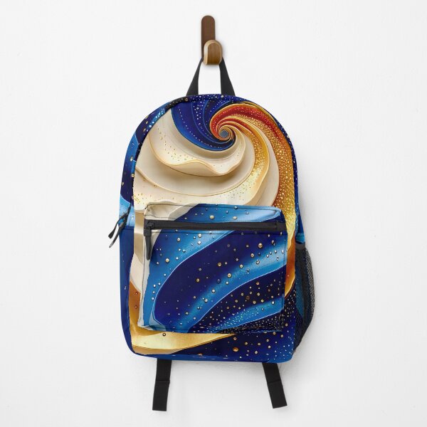 Item preview, Swirling Abstract Design in Blue Gold and White designed and sold by Vicky Brago-Mitchell®.