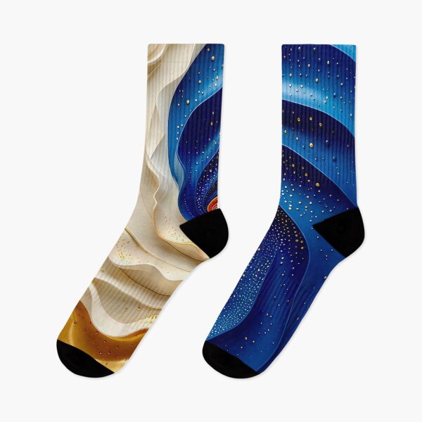 Item preview, Swirling Abstract Design in Blue Gold and White designed and sold by Vicky Brago-Mitchell®.