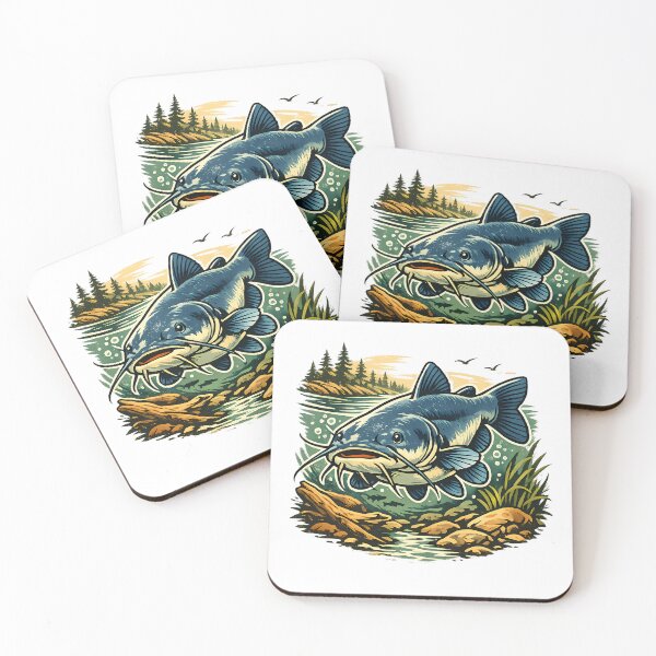 Item preview, Blue catfish in a deep bend of the river. designed and sold by Daily Quirk.