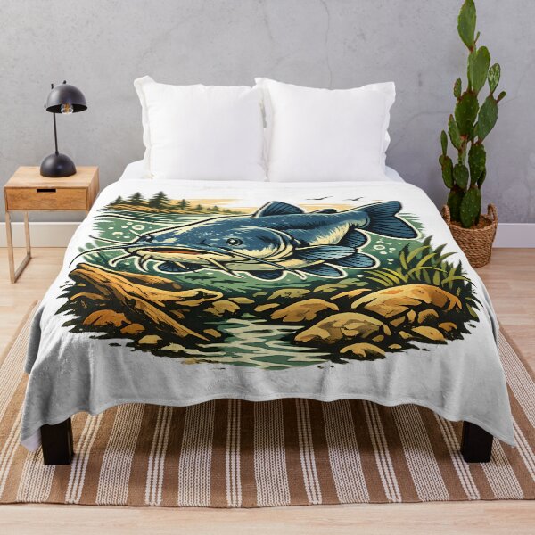 Item preview, Blue catfish in a deep bend of the river. designed and sold by Daily Quirk.
