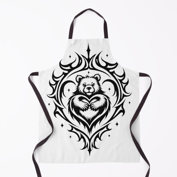 Item preview, Circular Tribal Medallion with Bear and Shield Tattoo Flash designed and sold by Qubivibe.