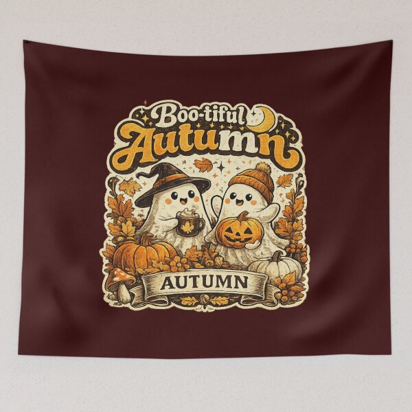 Item preview, Boo-tiful Autumn | Cute Ghost & Maple Leaves designed and sold by mocci10.