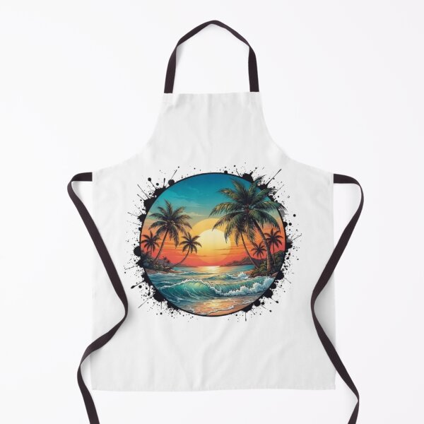 Item preview, Tropical Palm Trees Ocean Sunset Watercolor Art designed and sold by DailySparks.