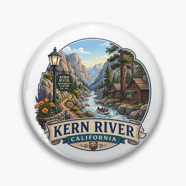 Item preview, Kern River California Whitewater Rafting Vintage Emblem designed and sold by LittleArij.