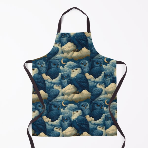 Item preview, Vintage Celestial Night Sky Blue Owls By Moose Disco designed and sold by MooseDisco.
