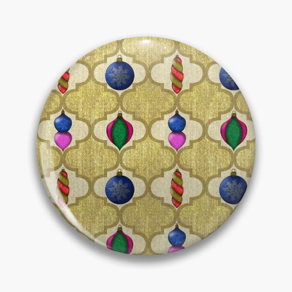 Item preview, Merry Maximalist Christmas Ornaments on Gold Ribbon Design designed and sold by Purposely Designed.