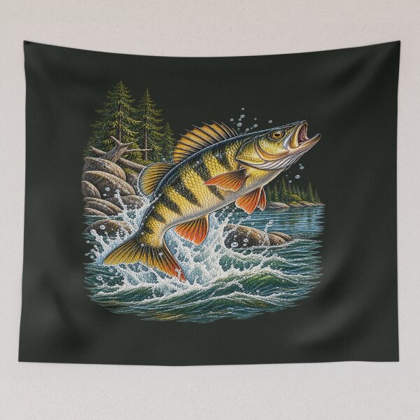 Item preview, Yellow Perch Vintage Fishing Illustration – North American Freshwater Fish designed and sold by Northbound Trail.
