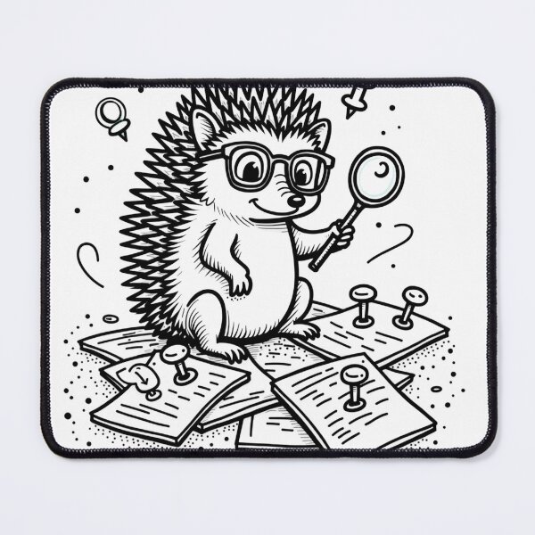 Item preview, Playful Hedgehog with Goggles - Bold Line Art Tattoo Design designed and sold by Qubivibe.