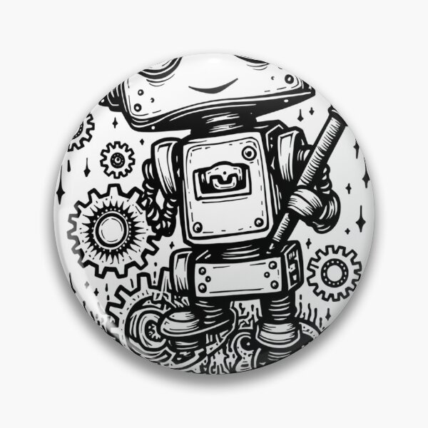 Item preview, Whimsical Robot Tattoo Flash - Tech Enthusiast Emblem designed and sold by Qubivibe.