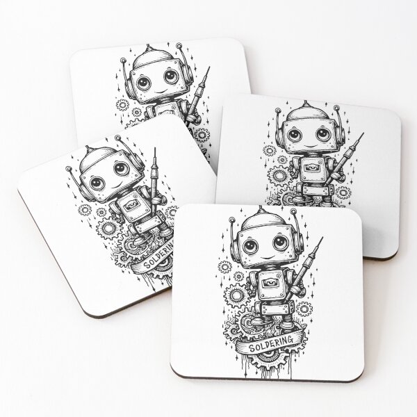Item preview, Whimsical Robot Tattoo Flash - Tech Enthusiast Emblem designed and sold by Qubivibe.