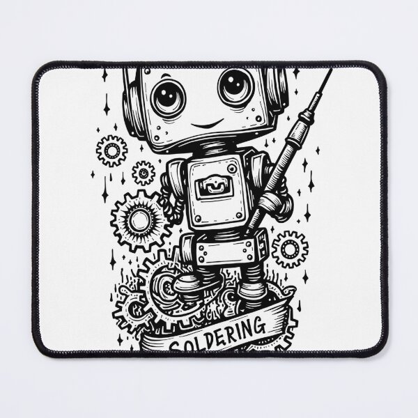 Item preview, Whimsical Robot Tattoo Flash - Tech Enthusiast Emblem designed and sold by Qubivibe.