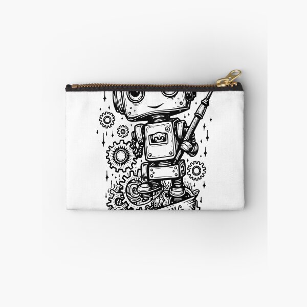 Item preview, Whimsical Robot Tattoo Flash - Tech Enthusiast Emblem designed and sold by Qubivibe.
