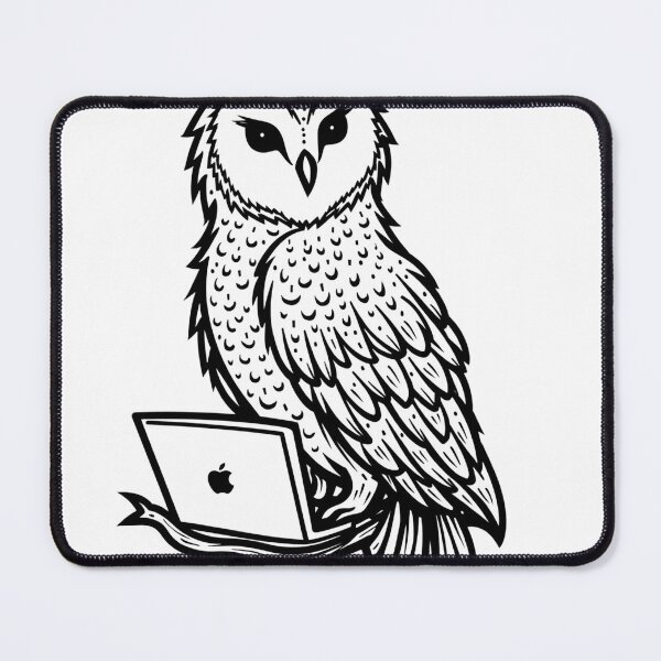 Item preview, Elegant Owl with Laptop Tattoo Flash designed and sold by Qubivibe.