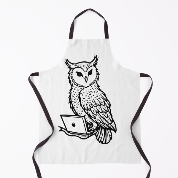 Item preview, Elegant Owl with Laptop Tattoo Flash designed and sold by Qubivibe.