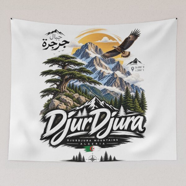 Item preview, Djurdjura Mountains Algeria – Algerian Mountain Vintage Graphic | DjurDjura Outdoor Adventure Design designed and sold by zdzdesigner.