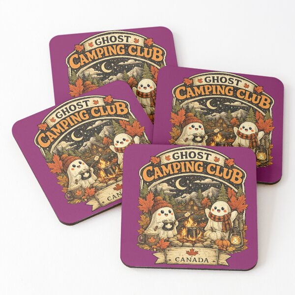 Item preview, Ghost Camping Club Canada Halloween Cute Ghost Autumn Campfire Vintage designed and sold by mocci10.