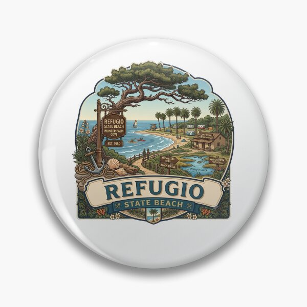 Item preview, Refugio State Beach California Pioneer Palm Cove Emblem designed and sold by LittleArij.