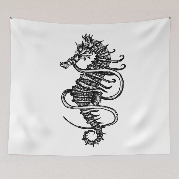 Item preview, Seahorse bw designed and sold by fakeface.