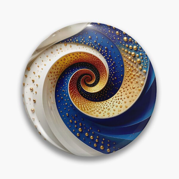 Item preview, Abstract Spiral of Colors in Blue Gold and White designed and sold by Vicky Brago-Mitchell®.