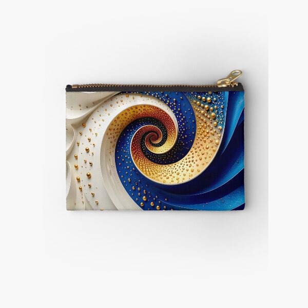 Item preview, Abstract Spiral of Colors in Blue Gold and White designed and sold by Vicky Brago-Mitchell®.