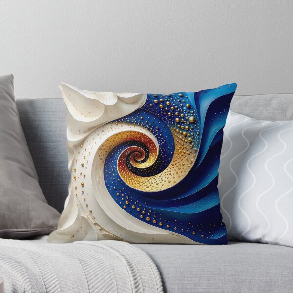 Item preview, Abstract Spiral of Colors in Blue Gold and White designed and sold by Vicky Brago-Mitchell®.