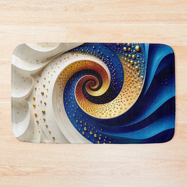 Item preview, Abstract Spiral of Colors in Blue Gold and White designed and sold by Vicky Brago-Mitchell®.