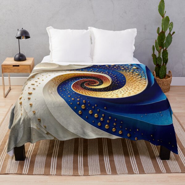 Item preview, Abstract Spiral of Colors in Blue Gold and White designed and sold by Vicky Brago-Mitchell®.