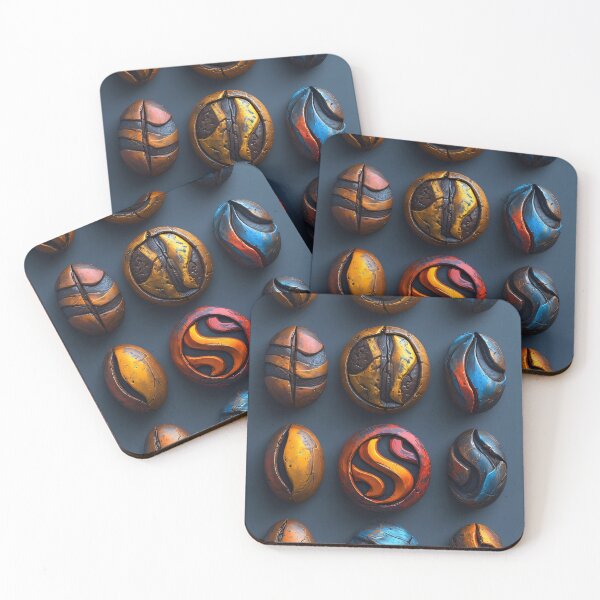 Item preview, Abstract coffee bean patterns in gold and blue designed and sold by Mianku | Für das Leben.