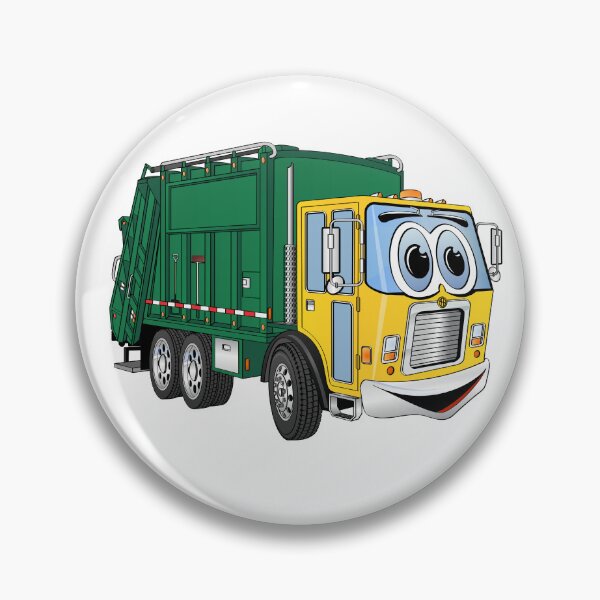 Item preview, Green Gold Smiling Garbage Truck Cartoon designed and sold by Scott Hayes.