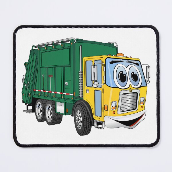 Item preview, Green Gold Smiling Garbage Truck Cartoon designed and sold by Scott Hayes.