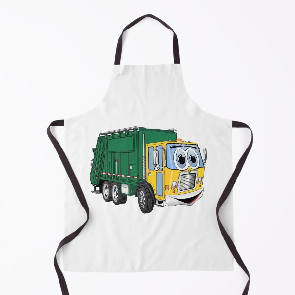 Item preview, Green Gold Smiling Garbage Truck Cartoon designed and sold by Scott Hayes.