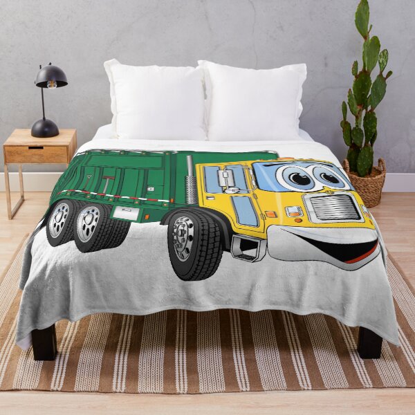 Item preview, Green Gold Smiling Garbage Truck Cartoon designed and sold by Scott Hayes.