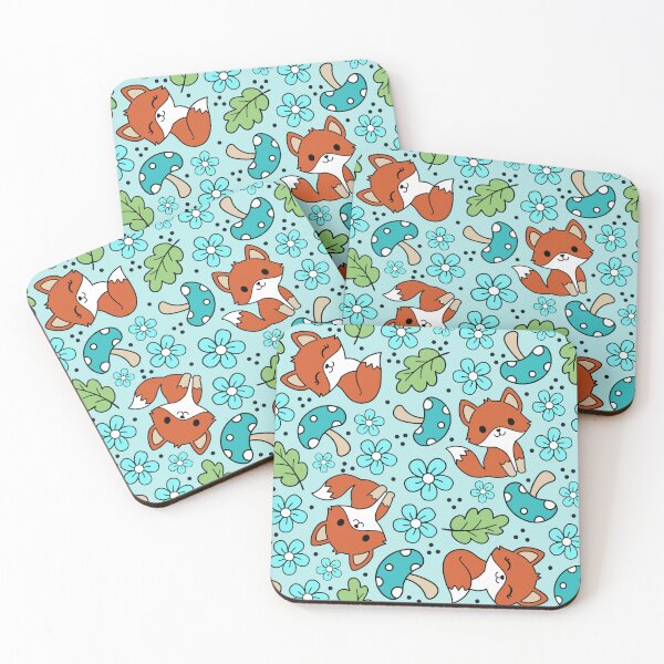 Item preview, Fox Friends Floral in Blue designed and sold by KrisInStitches.