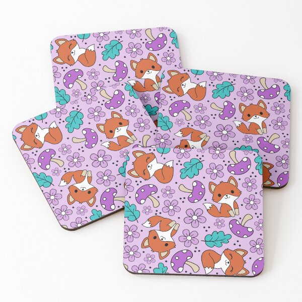 Item preview, Fox Friends Floral in Purple designed and sold by KrisInStitches.