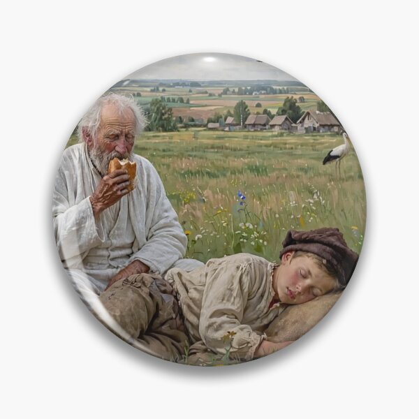 Item preview, Chelmonski's Storks - Grandpa, Boy, Dog and Storks | Polish Folk designed and sold by Surviving Monday Club.