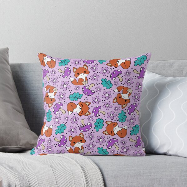 Item preview, Fox Friends Floral in Purple designed and sold by KrisInStitches.