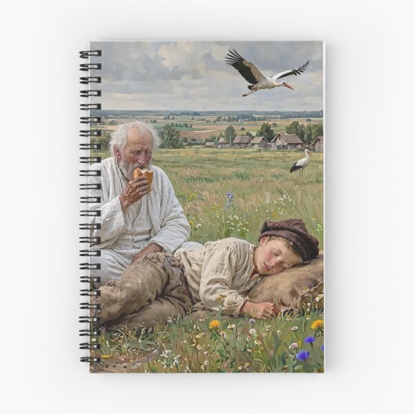 Item preview, Chelmonski's Storks - Grandpa, Boy, Dog and Storks | Polish Folk designed and sold by Surviving Monday Club.