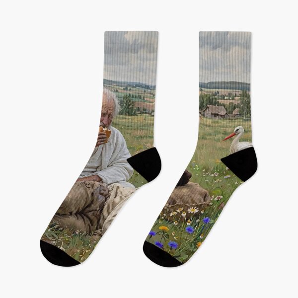 Item preview, Chelmonski's Storks - Grandpa, Boy, Dog and Storks | Polish Folk designed and sold by Surviving Monday Club.