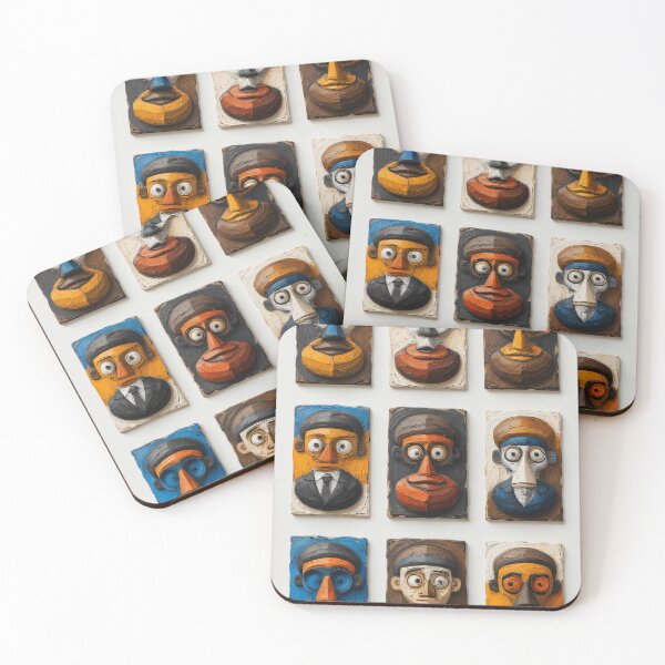 Item preview, Nine colorful pixel portraits of mysterious figures designed and sold by Mianku | Für das Leben.