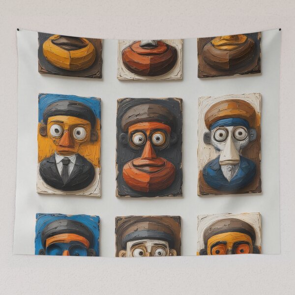Item preview, Nine colorful pixel portraits of mysterious figures designed and sold by Mianku | Für das Leben.