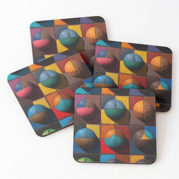 Item preview, Geometric balls arranged on colored tiles designed and sold by Mianku | Für das Leben.