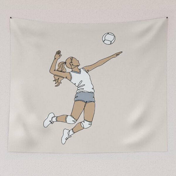 Item preview, Volleyball One Line Drawing designed and sold by MaddiLoppnow.