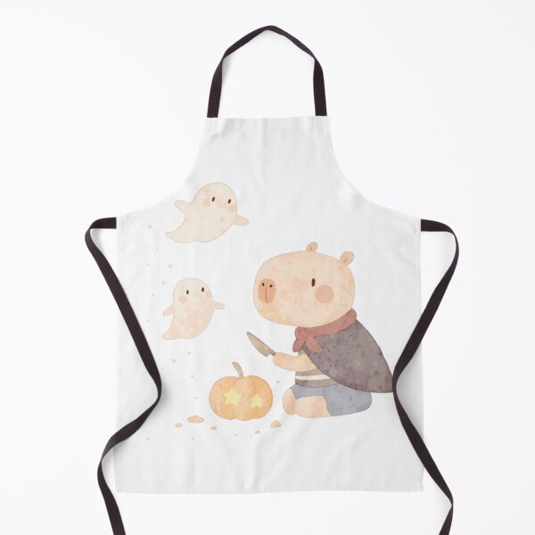Item preview, Cute Halloween Capybara Carving Pumpkin With Ghosts Tee designed and sold by LinneaMiller.