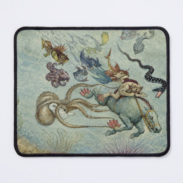 Item preview, Vintage Fantasy Illustration Style Underwater Sea Adventure Wall Art for Whimsical Decor Lovers designed and sold by RickE.